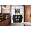 Ambesonne Cat Stall Shower Curtain, Bad Gang Cat in Jail Kitty Under Arrest Criminal Prisoner Hangover Work, Fabric Bathroom Decor Set with Hooks, 54″ W x 78″ L, Brown Black White