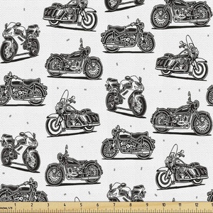 Ambesonne Cartoon Fabric by The Yard, Images of Pink Pigs Wearing Clothes and Balloons Hearts Along Yellow Stars, Decorative Fabric for Upholstery and Home Accents, 1 Yard, Pink Blue(Black Ecru)