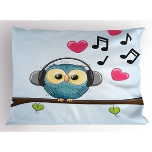 Ambesonne Cartoon Pillow Sham, Spring Cartoon Girlie Doodle Style Illustration Clothes Cellphone Makeup, Decorative Standard Size Printed Pillowcase, 26″ X 20″, Pink Purple Yellow(Blue Brown)