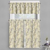 Ambesonne Botanical Valance & Tier Curtain 3 pcs Set, Lone Autumn Tree Theme Leafless Branches on Shadowy Beige Background, Window Treatments for Kitchen Room Decor, 55″ x 24″, Beige and Charcoal Grey