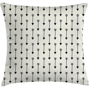 Ambesonne Arrow Pillow Cushion Cover Pack of 2, Various Arrow Patterns on Retro Background Tools Boho Style Art, Rectangle Decor Accent Pillow Case, 2 Pcs-26″ x 16″, Pale Beige Black