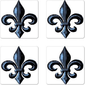 Ambesonne Eiffel Tower Coaster Set of 4, Eiffel Tower Paris is Always an Idea Tourism Locations Love, Square Hardboard Gloss Coasters, Standard Size, White Black(Azure Blue)