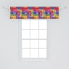 Ambesonne Abstract Window Valance, Rainbow Colored Geometric Square Shaped Blurry Effects Watercolor Design, Curtain Valance for Kitchen Bedroom Decor with Rod Pocket, 54″ X 12″, Vermilion Fuchsia