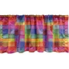Ambesonne Abstract Window Valance, Rainbow Colored Geometric Square Shaped Blurry Effects Watercolor Design, Curtain Valance for Kitchen Bedroom Decor with Rod Pocket, 54″ X 12″, Vermilion Fuchsia