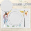Ambesonne Giraffe Place Mats Set of 4, Mom Giraffe in Rainbow Colors Abstract Art Surrealist Image of Animal, Washable Fabric Placemats for Dining Table, Standard Size, White and Yellow