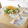 Ambesonne Giraffe Place Mats Set of 4, Mom Giraffe in Rainbow Colors Abstract Art Surrealist Image of Animal, Washable Fabric Placemats for Dining Table, Standard Size, White and Yellow