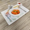 Ambesonne Giraffe Place Mats Set of 4, Mom Giraffe in Rainbow Colors Abstract Art Surrealist Image of Animal, Washable Fabric Placemats for Dining Table, Standard Size, White and Yellow