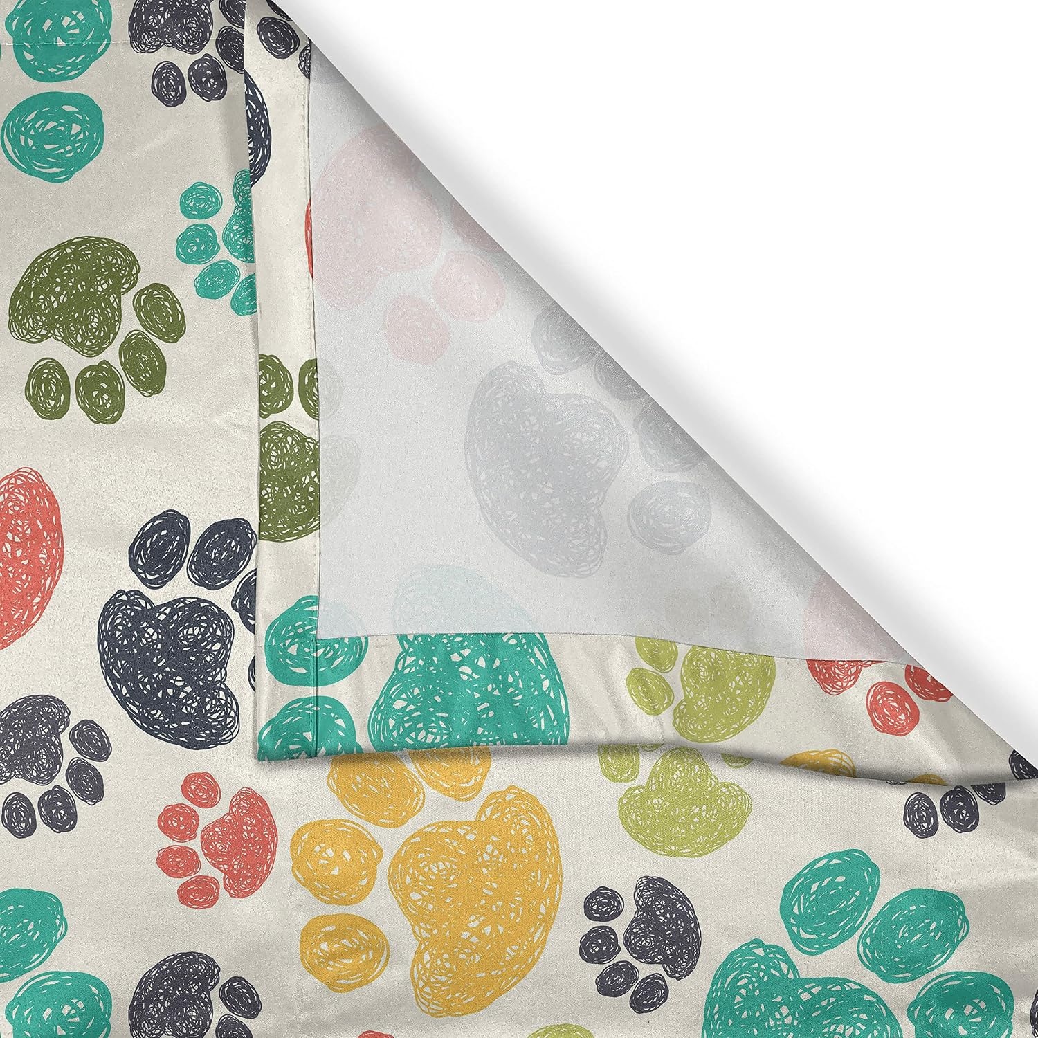 image:imageAmbesonne Dog Lover Valance amp Tier Curtain 3 pcs Set Hand Drawn Paw Print Doodles Circular Pattern Drawing Style Animal Window Treatments for Kitchen Room Decor 55 x 24 Charcoal BeigeCharcoal Beige