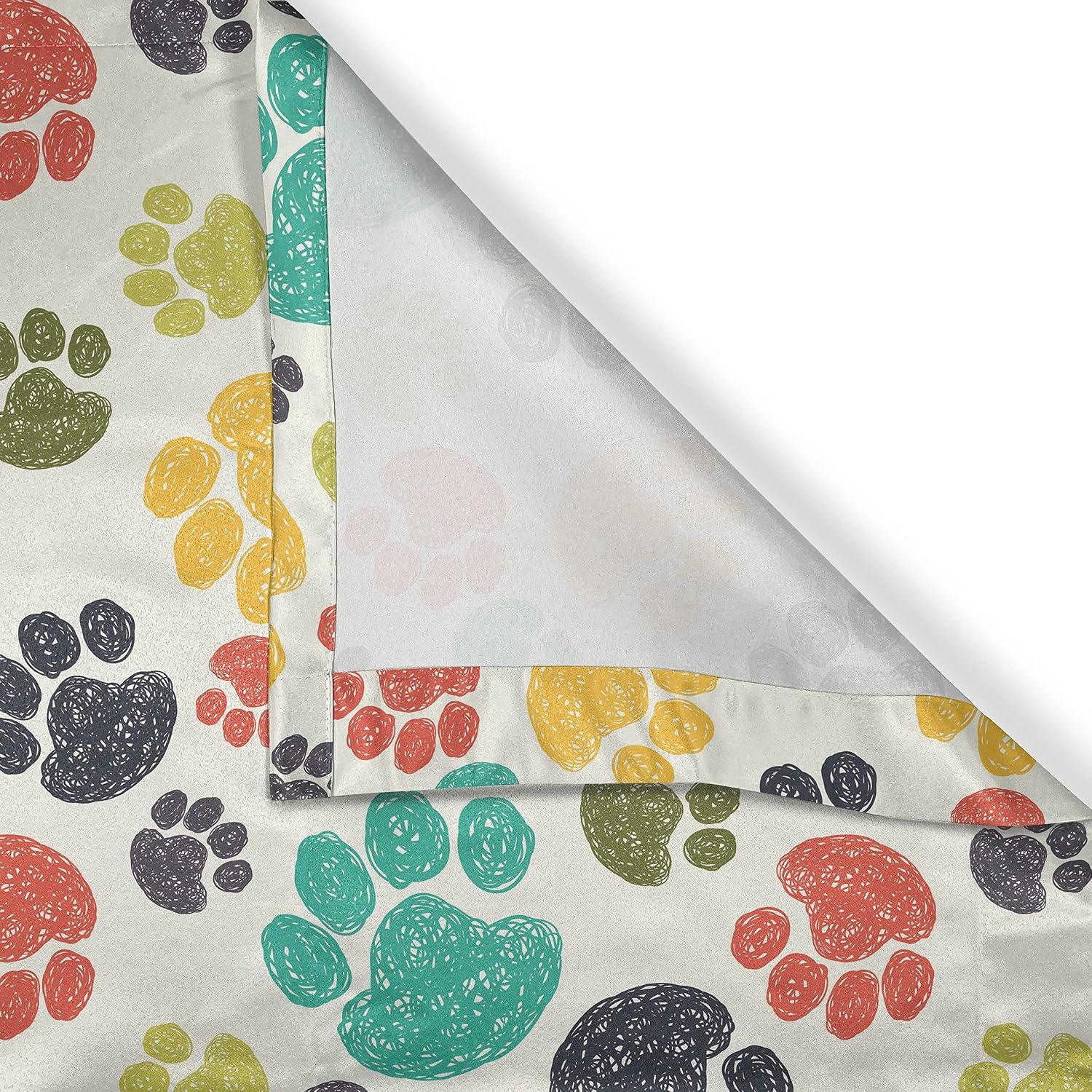 image:imageAmbesonne Dog Lover Valance amp Tier Curtain 3 pcs Set Hand Drawn Paw Print Doodles Circular Pattern Drawing Style Animal Window Treatments for Kitchen Room Decor 55 x 24 Charcoal BeigeCharcoal Beige