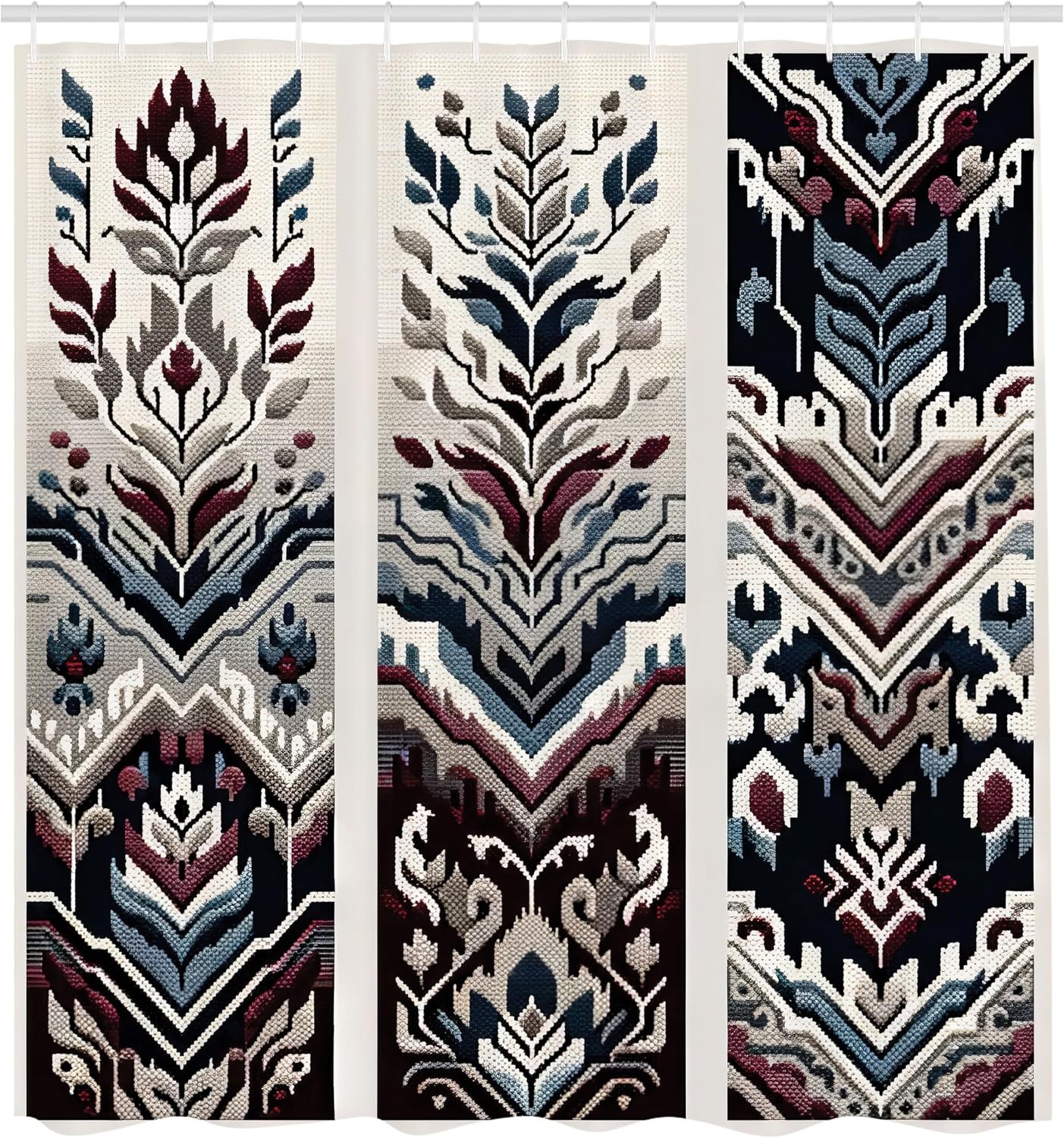 image:imageAmbesonne Sage Green Shower Curtain Mid Century Modern Style Chill Mountain Range Landscape Featuring Woods Cloth Fabric Bathroom Decor Set with Hooks 69 W x 75 L Dusk Eggshell TealSlate Blue Ruby Off White