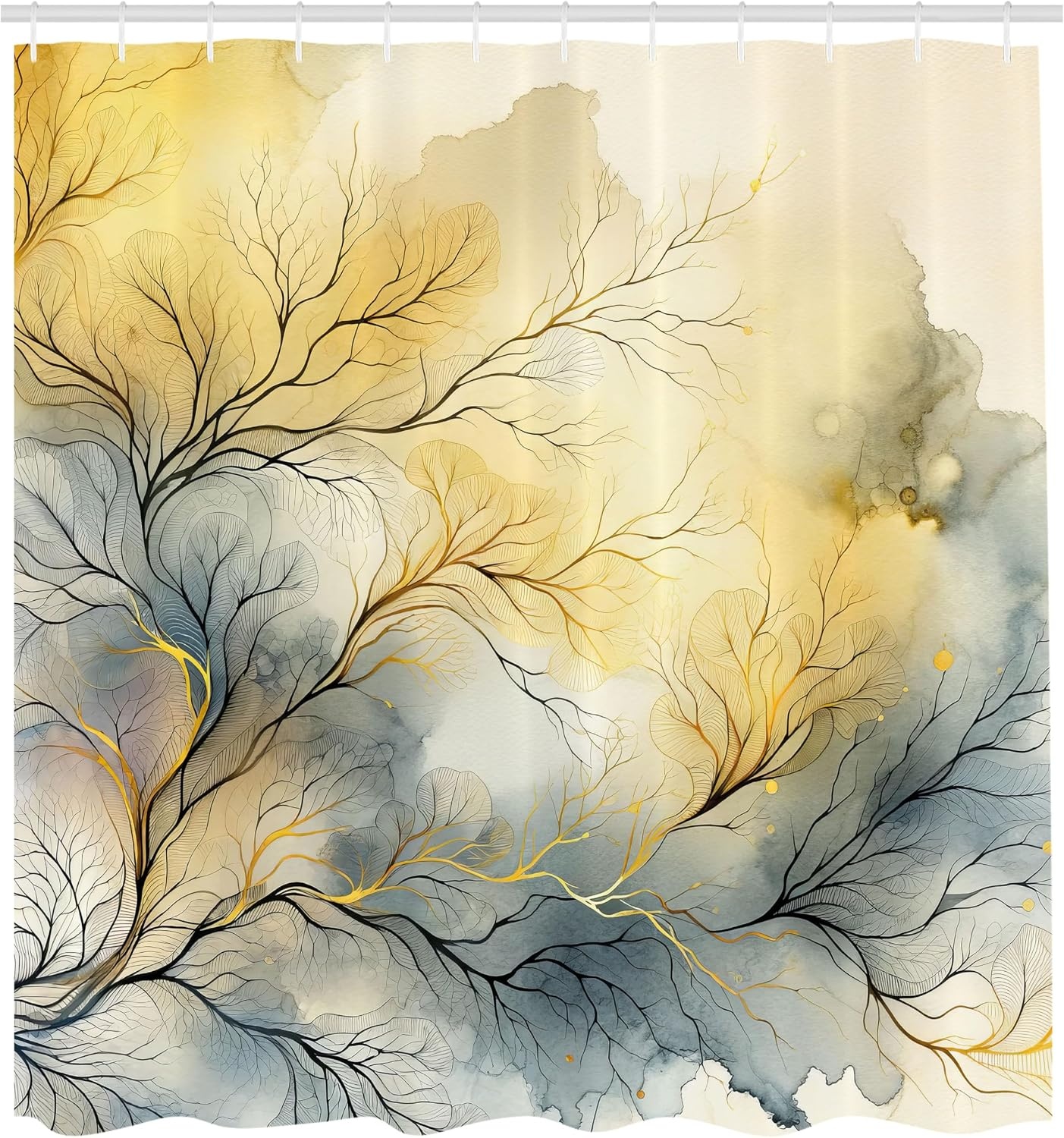 image:imageAmbesonne Sage Green Shower Curtain Mid Century Modern Style Chill Mountain Range Landscape Featuring Woods Cloth Fabric Bathroom Decor Set with Hooks 69 W x 75 L Dusk Eggshell TealKhaki Slate Blue Eggshell