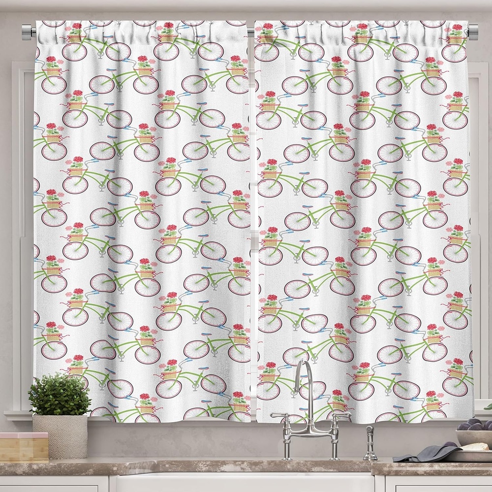 image:imageAmbesonne Dog Lover Valance amp Tier Curtain 3 pcs Set Hand Drawn Paw Print Doodles Circular Pattern Drawing Style Animal Window Treatments for Kitchen Room Decor 55 x 24 Charcoal BeigeWhite Beige