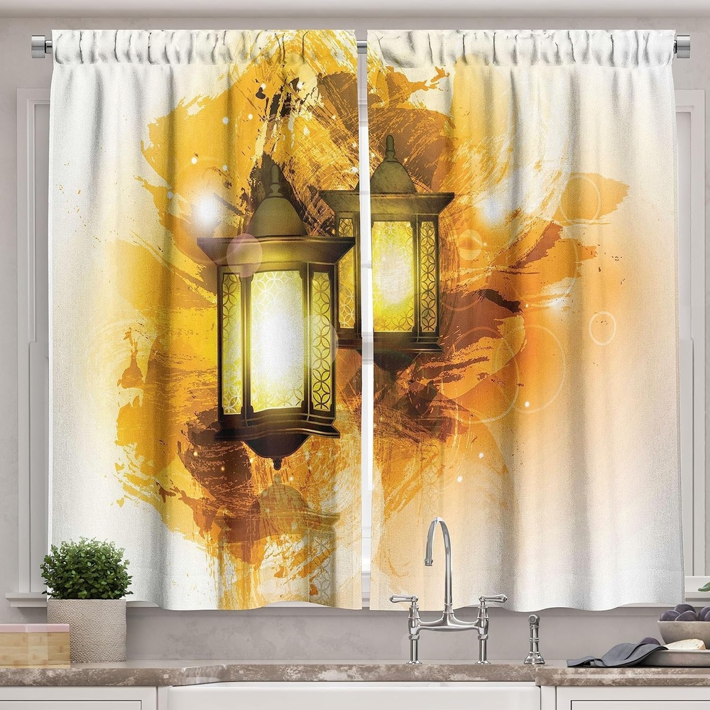 image:imageAmbesonne Dog Lover Valance amp Tier Curtain 3 pcs Set Hand Drawn Paw Print Doodles Circular Pattern Drawing Style Animal Window Treatments for Kitchen Room Decor 55 x 24 Charcoal BeigeCoffee