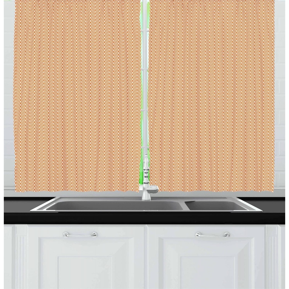 image:imageAmbesonne Dog Lover Valance amp Tier Curtain 3 pcs Set Hand Drawn Paw Print Doodles Circular Pattern Drawing Style Animal Window Treatments for Kitchen Room Decor 55 x 24 Charcoal BeigeOrange and White