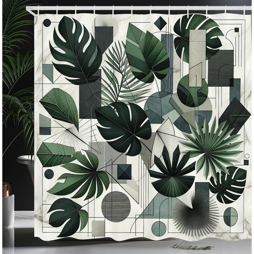 image:imageAmbesonne Sage Green Shower Curtain Mid Century Modern Style Chill Mountain Range Landscape Featuring Woods Cloth Fabric Bathroom Decor Set with Hooks 69 W x 75 L Dusk Eggshell TealIvory Grey