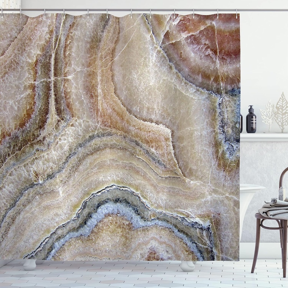 image:imageAmbesonne Sage Green Shower Curtain Mid Century Modern Style Chill Mountain Range Landscape Featuring Woods Cloth Fabric Bathroom Decor Set with Hooks 69 W x 75 L Dusk Eggshell TealCinnamon Grey