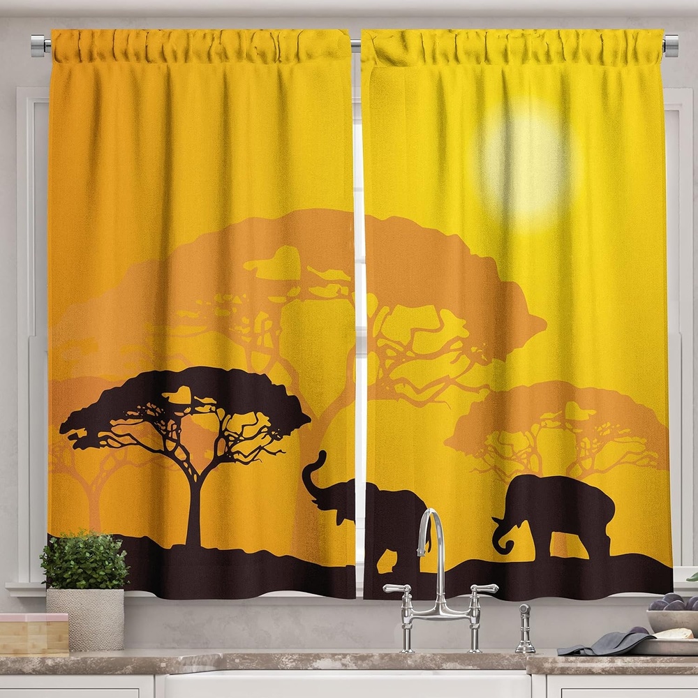 image:imageAmbesonne Sports Valance amp Tier Curtain 3 pcs Set Baseball Patterns on Vertical Striped Background Stars Design Window Treatments for Room Kitchen Decor 55 x 24 Night Blue Red WhiteYellow Brown