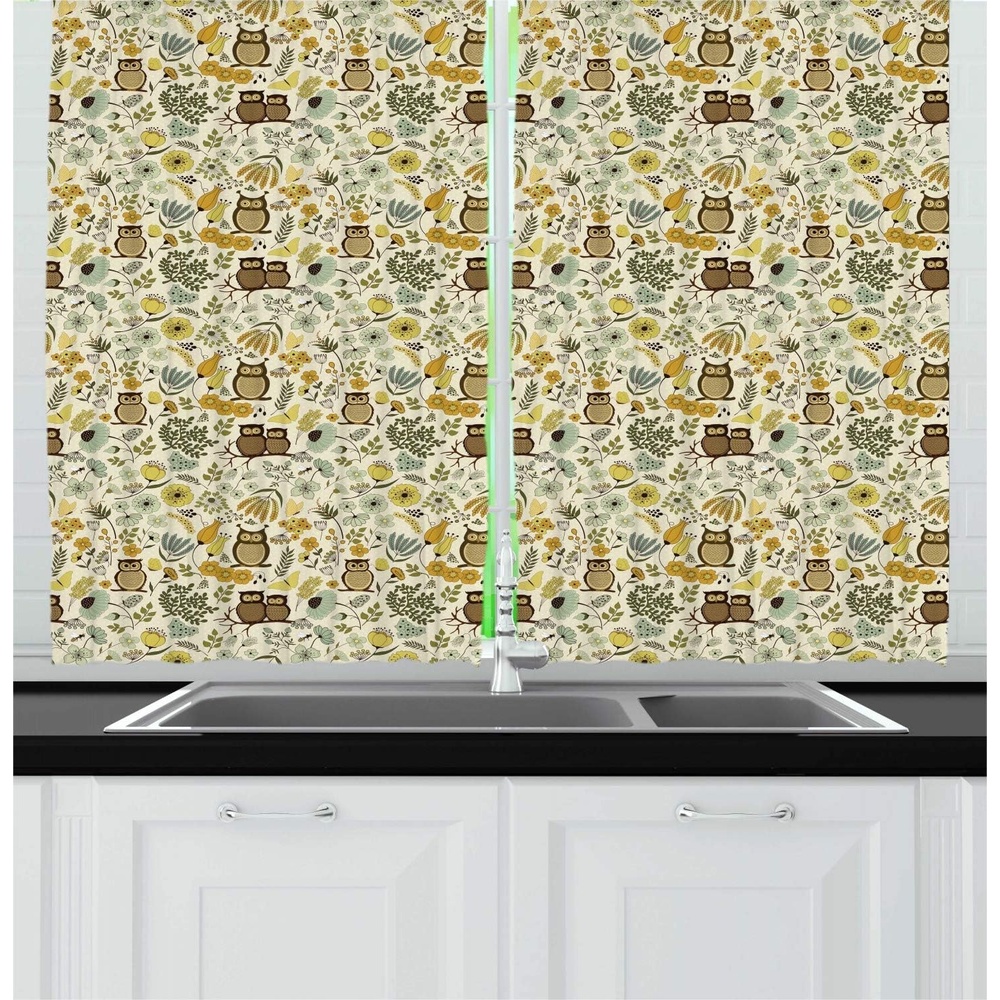 image:imageAmbesonne Sports Valance amp Tier Curtain 3 pcs Set Baseball Patterns on Vertical Striped Background Stars Design Window Treatments for Room Kitchen Decor 55 x 24 Night Blue Red WhiteMulticolor Green Fawn