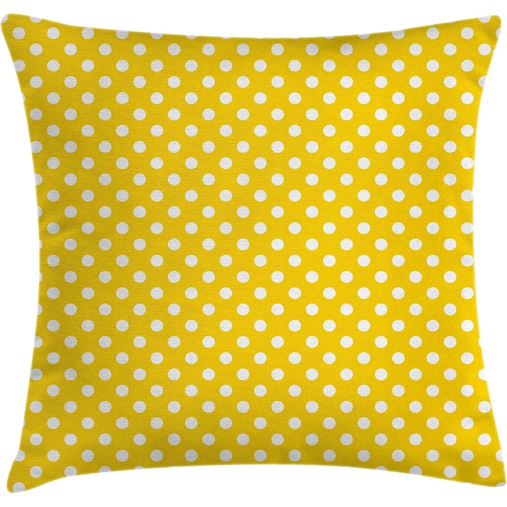 image:imageAmbesonne Yellow Throw Pillow Cushion Cover Picnic Inspired 50s 60s 70s Themed Polka Dot Retro Spotted Pattern Print Decorative Square Accent Pillow Case 20 X 20 Yellow WhiteYellow White