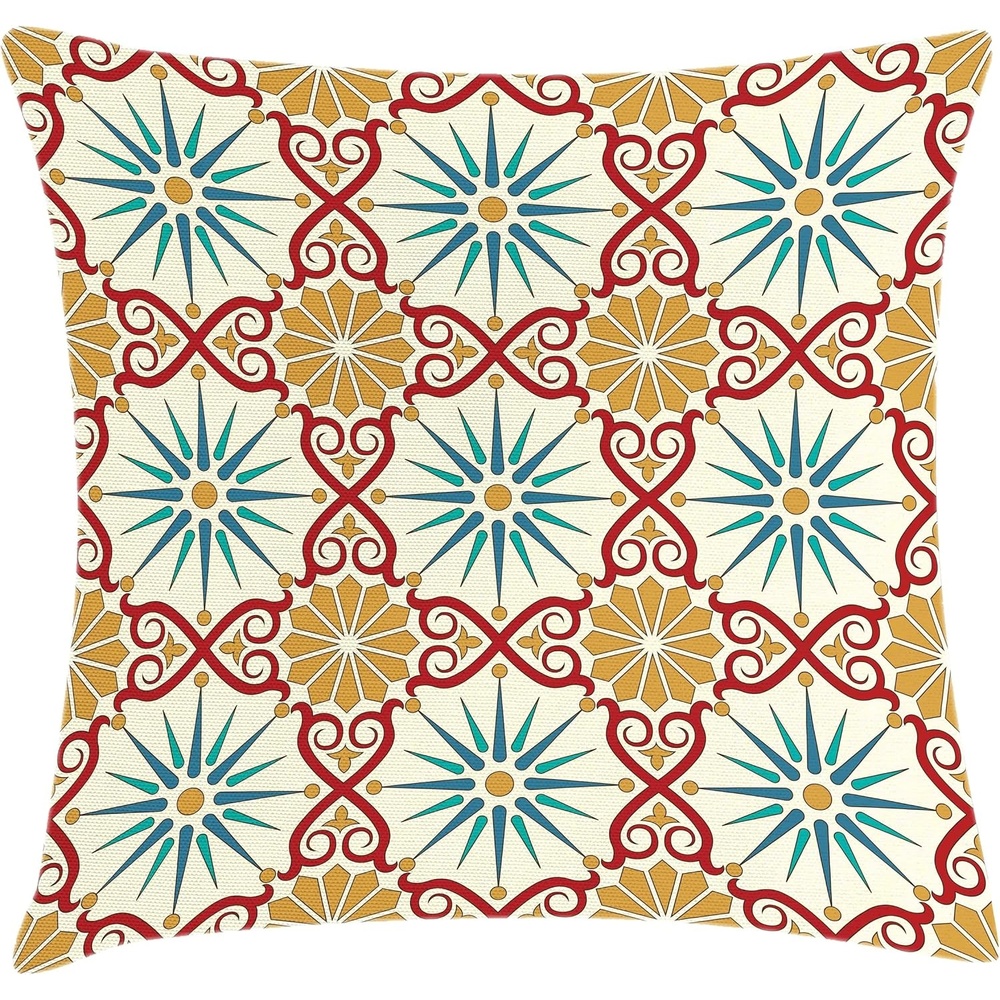 image:imageAmbesonne Mid Century Throw Pillow Cushion Cover RetroThemed Styled Round Edged Square Pattern in Old Earth Tones Decorative Square Accent Pillow Case 20 X 20 Yellow BrownMustard Beige