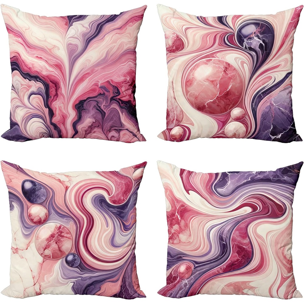 image:imageAmbesonne Mid Century Throw Pillow Cushion Cover RetroThemed Styled Round Edged Square Pattern in Old Earth Tones Decorative Square Accent Pillow Case 20 X 20 Yellow BrownPurple Dark Magenta Rose