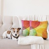 Ambesonne Abstract Pillow Cushion Cover Pack of 2, Abstract Watercolor Painted Paper Style in Modern Art Design Print, Decorative Square Accent Pillow Case, 2 Pcs-16″ x 16″, Yellow Orange Lime Green