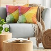 Ambesonne Abstract Pillow Cushion Cover Pack of 2, Abstract Watercolor Painted Paper Style in Modern Art Design Print, Decorative Square Accent Pillow Case, 2 Pcs-16″ x 16″, Yellow Orange Lime Green