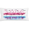 Ambesonne Animal Pillow Cushion Cover Pack of 2, Flamingos Love Birds Feather Romance Brushstroke Splash Watercolor Effect, Rectangle Decor Accent Pillow Case, 2 Pcs-36″ x 16″, Pink Blue Purple