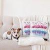 Ambesonne Animal Pillow Cushion Cover Pack of 2, Flamingos Love Birds Feather Romance Brushstroke Splash Watercolor Effect, Rectangle Decor Accent Pillow Case, 2 Pcs-36″ x 16″, Pink Blue Purple