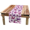 Ambesonne Butterfly Table Runner, Various Flying Butterflies Colors Hippie Style Print Design, Dining Room Kitchen Rectangular Runner, 16″ X 72″, Purple Pink(Purple Pink)