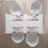 Ambesonne Candy Cane Place Mats Set of 4, Horizontal Borders Frame with Red and White Sweetie Pattern in Abstract Style, Washable Fabric Placemats for Dining Room Kitchen Table Decor, Red White