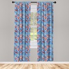 Ambesonne Cartoon Window Curtains, Style Otters with Ornamental Seaweed and Corals in Blue Water, Lightweight Decor 2-Panel Set with Rod Pocket, Pair of – 28″ x 95″, Ocean Blue