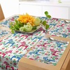 Ambesonne Leaf Table Runner & Placemats, Tropical Jungle Palm Tree Banana Leaves Frangipani Heliconia on Dark Blue Background, Set for Dining Table Decor, Placemat 4 pcs + Runner 16″x72″, Blue Teal(Blue Burgundy)