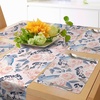 Ambesonne Leaf Table Runner & Placemats, Tropical Jungle Palm Tree Banana Leaves Frangipani Heliconia on Dark Blue Background, Set for Dining Table Decor, Placemat 4 pcs + Runner 16″x72″, Blue Teal(Blue Pink)