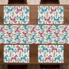 Ambesonne Leaf Table Runner & Placemats, Tropical Jungle Palm Tree Banana Leaves Frangipani Heliconia on Dark Blue Background, Set for Dining Table Decor, Placemat 4 pcs + Runner 16″x72″, Blue Teal(Blue Burgundy)