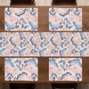 Ambesonne Leaf Table Runner & Placemats, Tropical Jungle Palm Tree Banana Leaves Frangipani Heliconia on Dark Blue Background, Set for Dining Table Decor, Placemat 4 pcs + Runner 16″x72″, Blue Teal(Blue Pink)