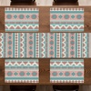 Ambesonne Leaf Table Runner & Placemats, Tropical Jungle Palm Tree Banana Leaves Frangipani Heliconia on Dark Blue Background, Set for Dining Table Decor, Placemat 4 pcs + Runner 16″x72″, Blue Teal(Peach Cream)