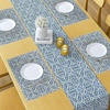 Ambesonne Leaf Table Runner & Placemats, Tropical Jungle Palm Tree Banana Leaves Frangipani Heliconia on Dark Blue Background, Set for Dining Table Decor, Placemat 4 pcs + Runner 16″x72″, Blue Teal(Royal Blue Orange)