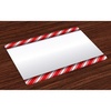 Ambesonne Candy Cane Place Mats Set of 4, Horizontal Borders Frame with Red and White Sweetie Pattern in Abstract Style, Washable Fabric Placemats for Dining Room Kitchen Table Decor, Red White